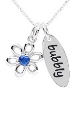 handsome little silver September birthstone with meaning baby necklace